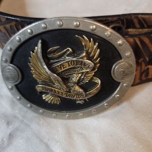 Harley Davidson Leather Genuine Leather Belt with Belt Buckle 98468 97VM